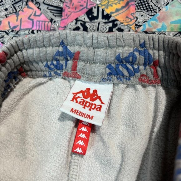KAPPA Womens Authentic Logo Sweatpants Size Medium Gray Red Blue All Over Print - Picture 6 of 8